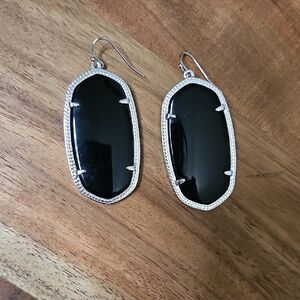 Kendra Scott Black and Silver Drop Earrings
